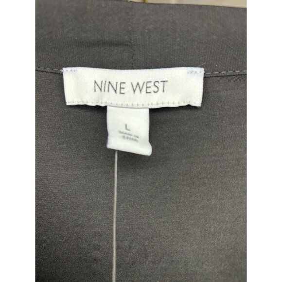 NINE WEST NEW Blouse Womens M Black Polka Dot Sheer Tie Short Slv Flowy - Picture 8 of 8